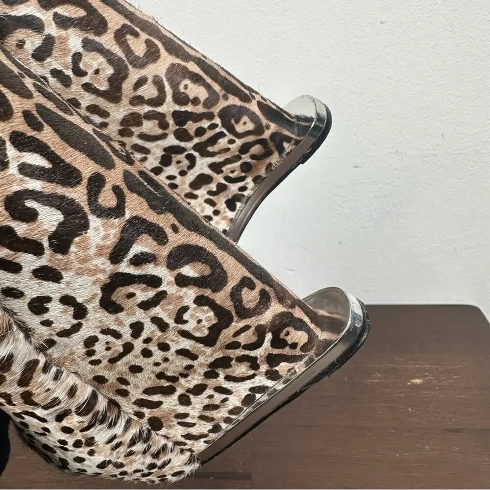 L.A.M.B. Women's Size 7 M Leopard Print Calf Hair Leather 'Dorothee' Wedge - Picture 10 of 13